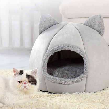 Self Warming Cave Bed for Cats and Small Dogs